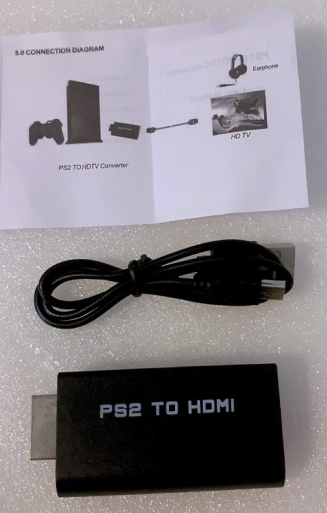 PS2 adapter til HDMI kabel til tv
